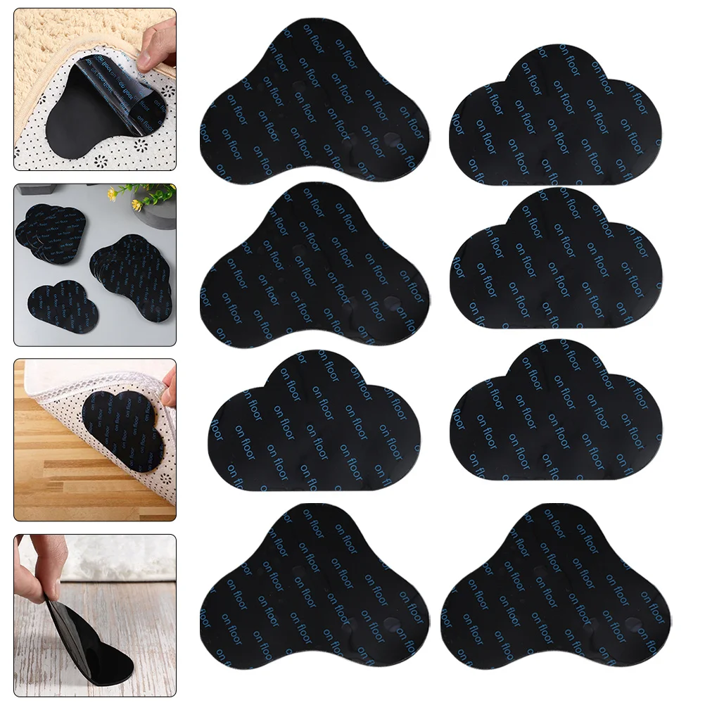 

8Pcs Anti-Slip Rug Tape Premium Carpet Gripper for Hardwood Laminate Tile Floors Non-Slip Rug Pad Sticker for Kitchen Bathroom