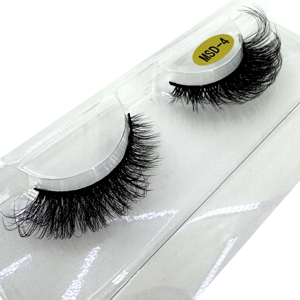 Nuevo par de pestañas postizas cat eye esponjosas, visón falso, dramáticas, largas y gruesas, para maquillaje 2