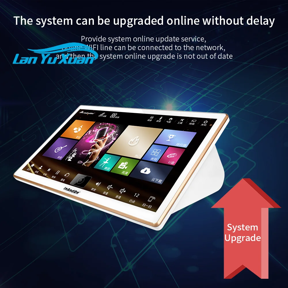 

Портативная машина для пения караоке 18,5 дюймов 4 в 1 Juke Box Профессиональная караоке-система Беспроводной микрофон 3T KTV Мини-караоке-плеер