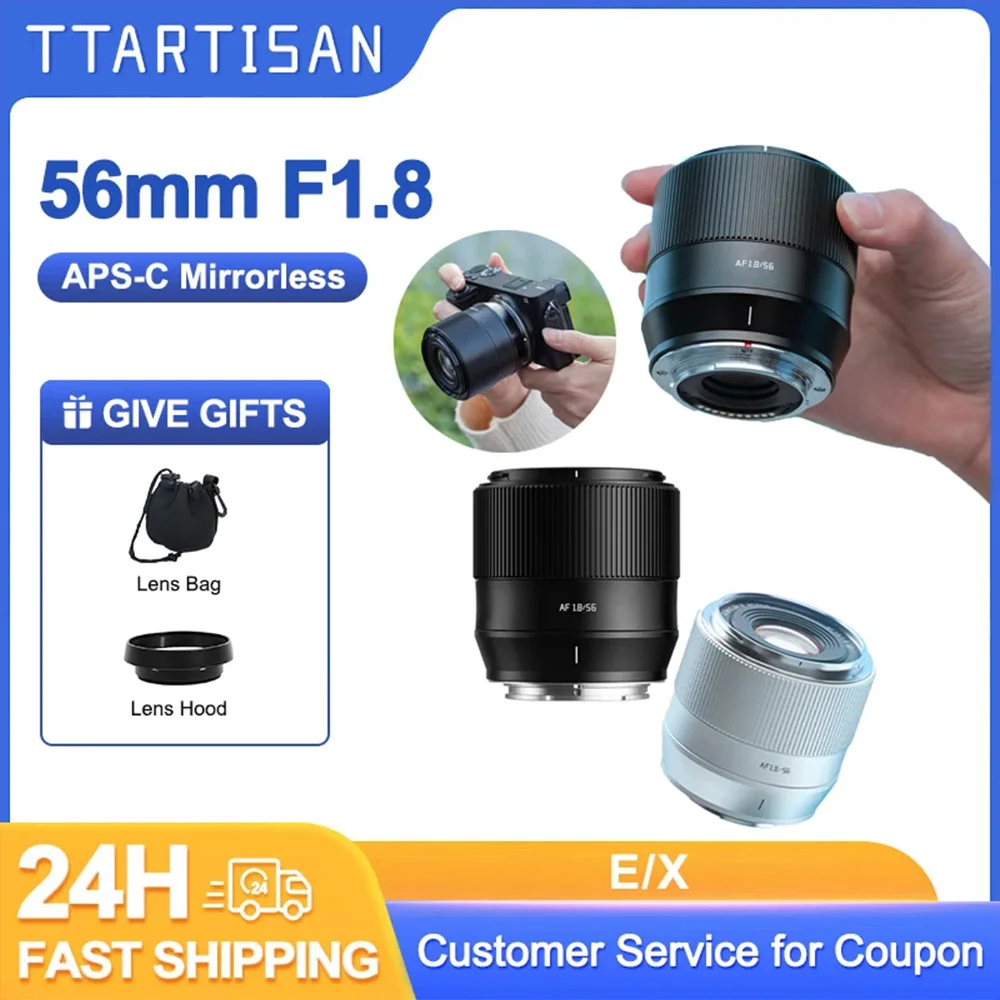 TTArtisan AF 56 مللي متر F1.8 صورة التصوير عدسة الكاميرا لسوني E ZVE10 A6400 a7rIII فوجي فيلم XF XT-3 نيكون Z جبل ZFC Z50 Z6