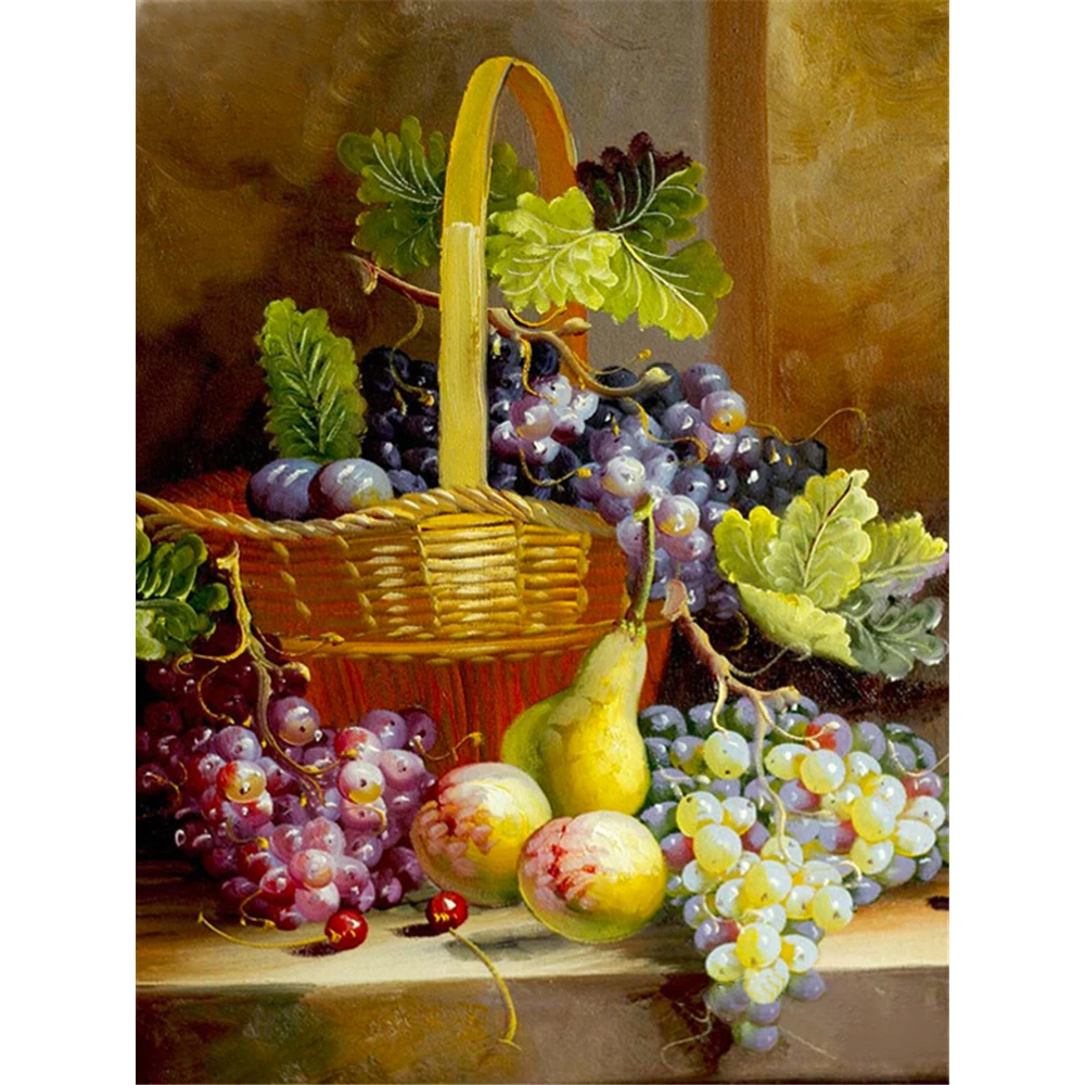 Fruit Landscape DIY 11CT Embroidery Cross Stitch Kits Needlework Craft Set Cotton Thread Printed Canvas Home Decoration   Sell