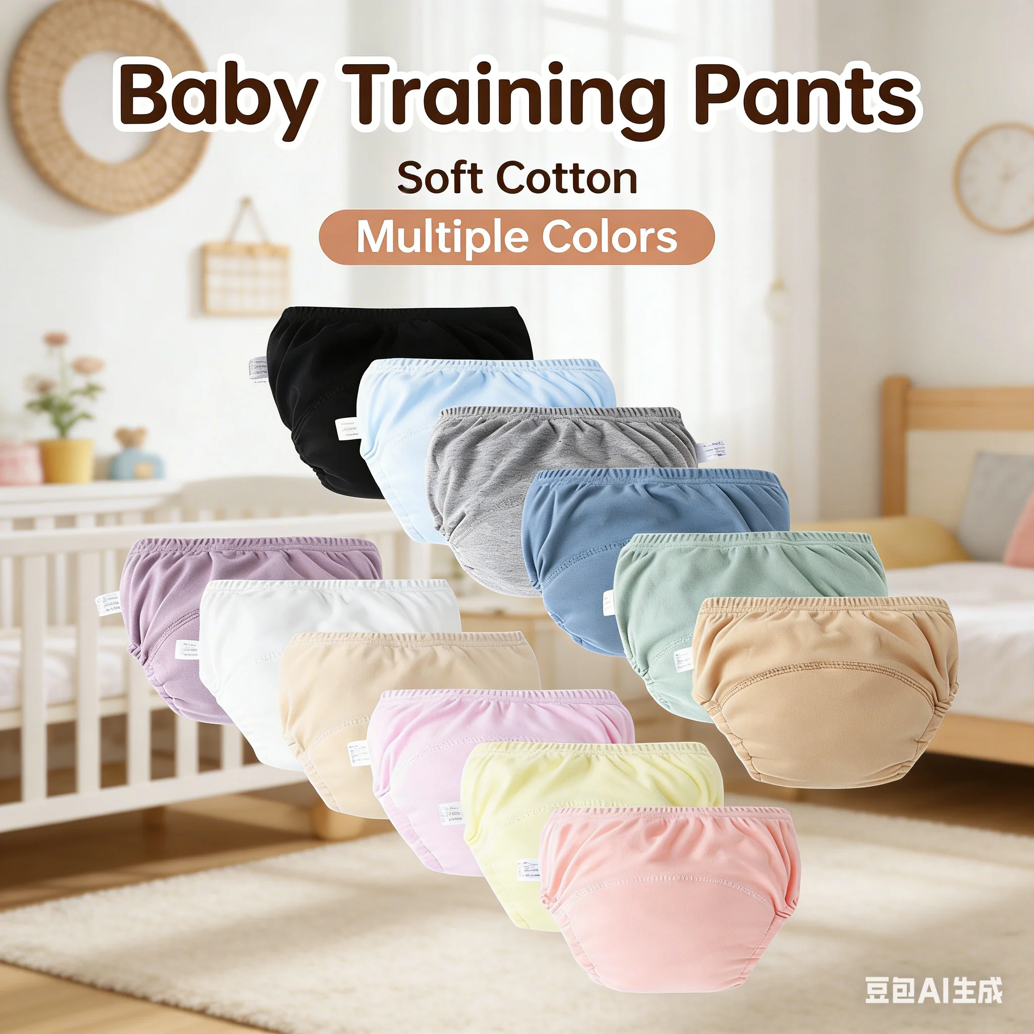 

6pcs Cotton Baby Diaper Training Pants for Newborn Reusable Diaper Cloth Nappy Underwear Infant Training Pant Washable Diaper