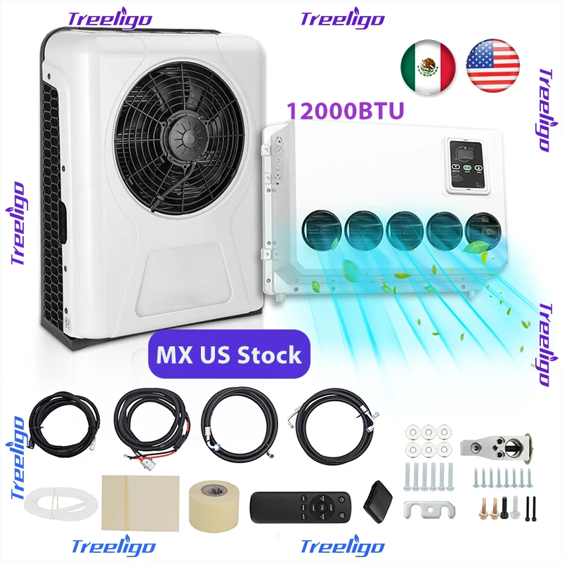 

Treeligo Electric Truck Air Conditioner 12V Split Parking Air Conditioning 24V For Tractors Camper Van Mowers Balers Motorhome