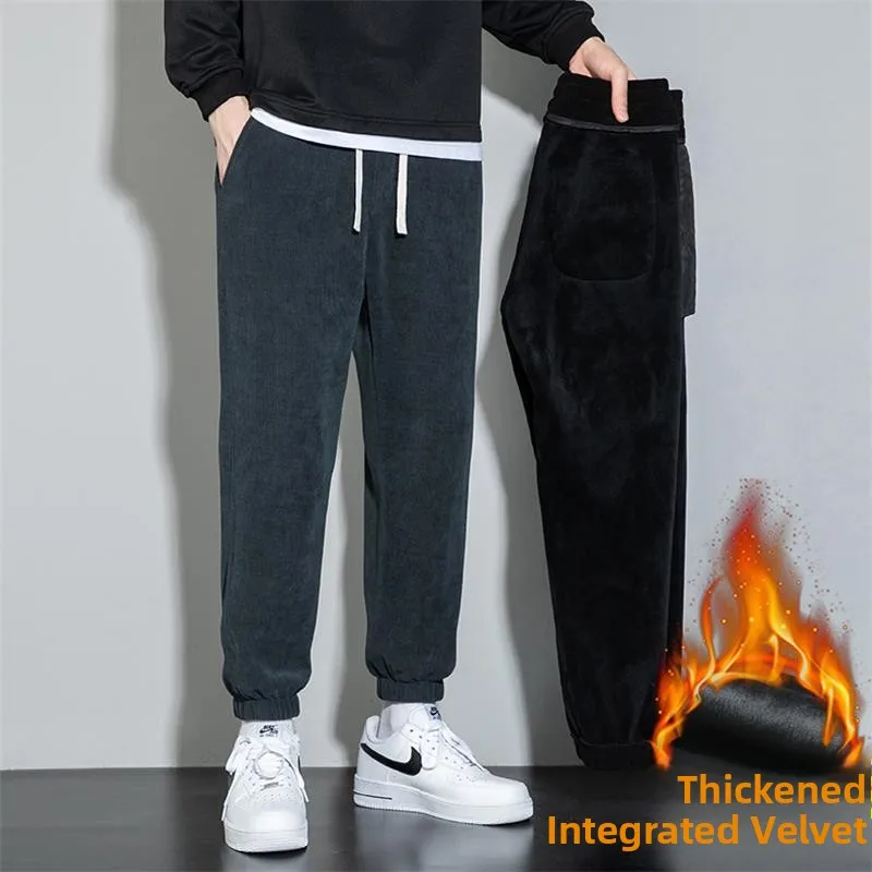 

Men's Fce Lined Harlan Sport Pants Thi Warm Winter Casual Sweatpants Outerwear Large Size Comfortable Loose Fit Trousers