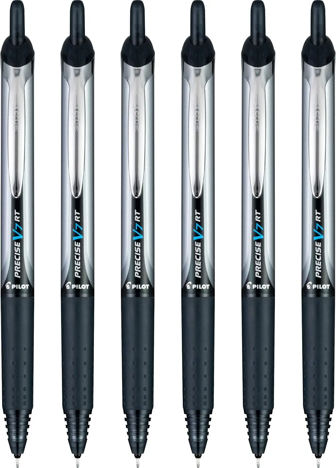 

Refillable Retractable Liquid Ink Rollerball Pens, Fine Point 0.7mm, Black Ink, 6-Pack for School Journaling Office Writing