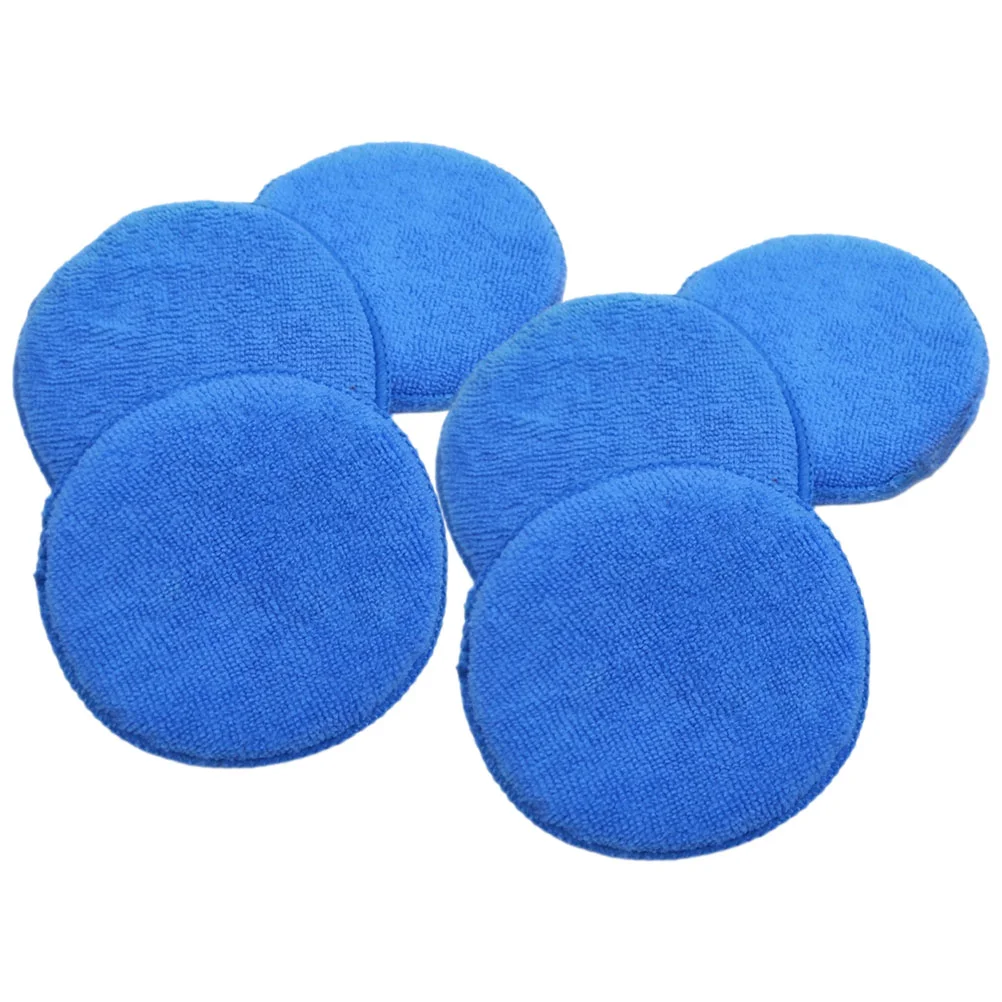 6 Pcs Car Wash Sponge Wax for Polishing Applicator Pad Microfiber Superfine Cleaning Pads