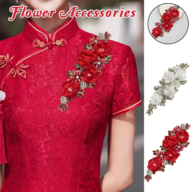 

Золотая основа, ткань ручной работы, 3D цветочная нашивка, украшение для одежды, свадебное платье, аппликация, Cheongsam, сделай сам, швейные аксессуары для рукоделия