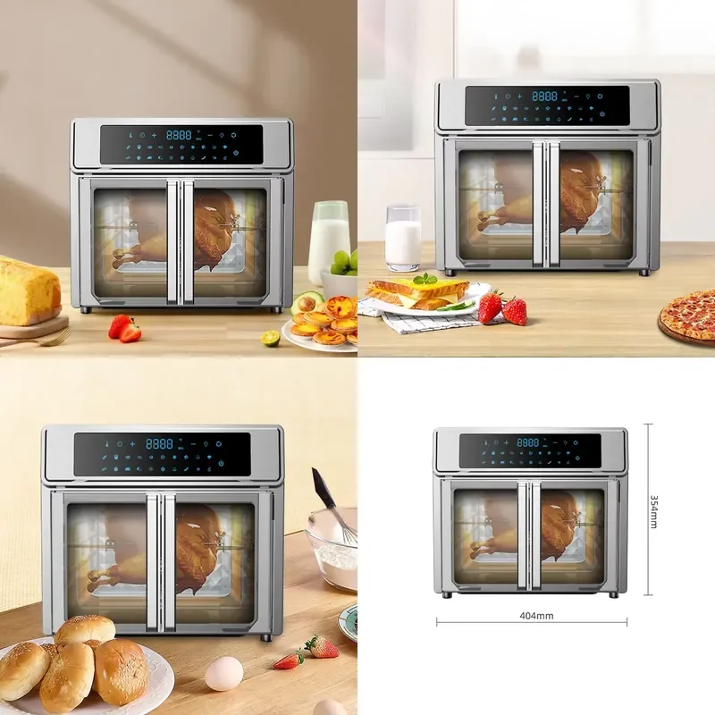 for  Electric Stainless Steel Air Fryer Oven French Door Digital New Heating Technology Multifunctional Durable