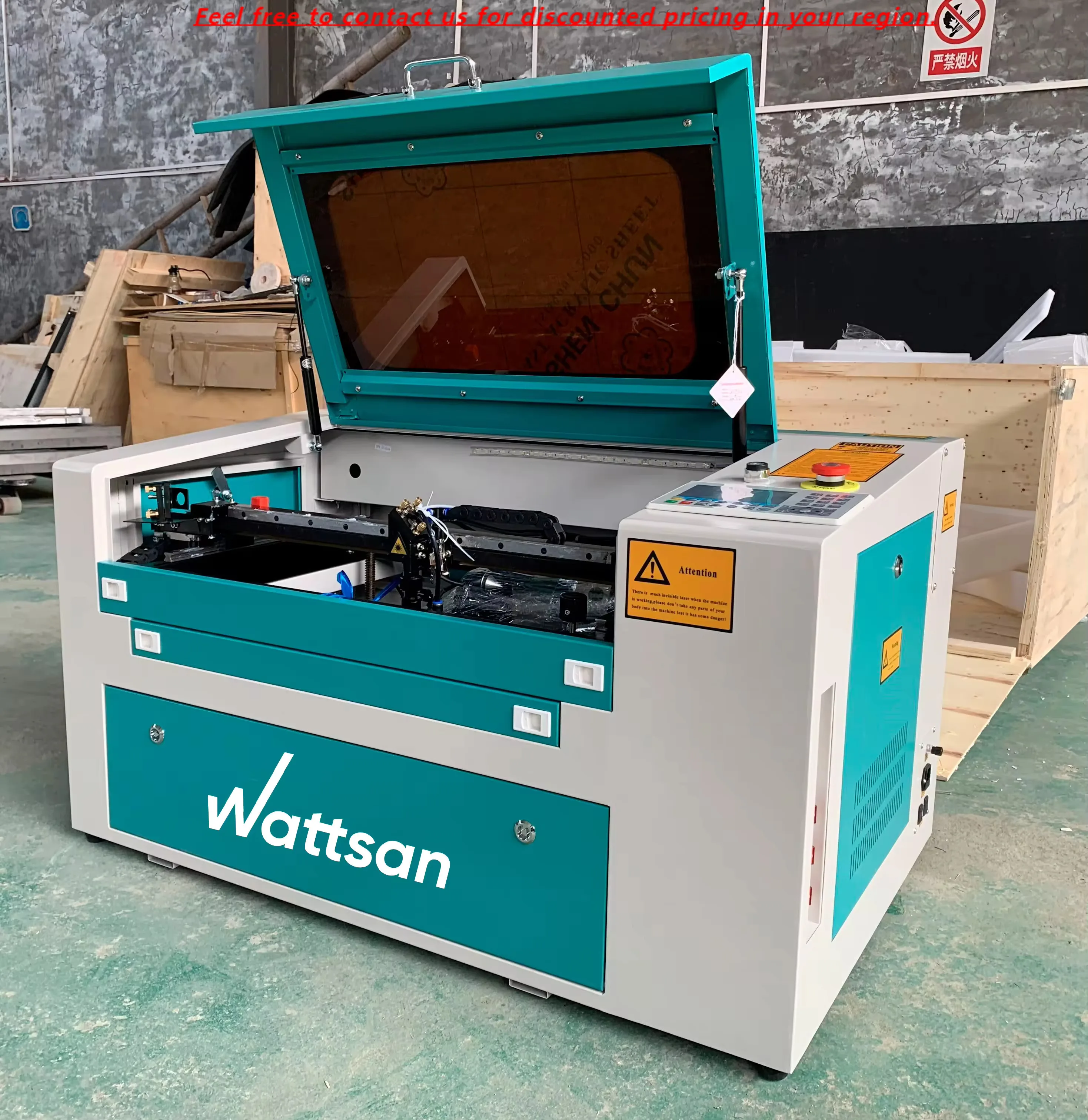 

Wattsan 0503 50W Phone Case CO2 Laser Engraver Small Stamp Laser Glass Cutter 500*300mm For Wood Rubber MDF Mini