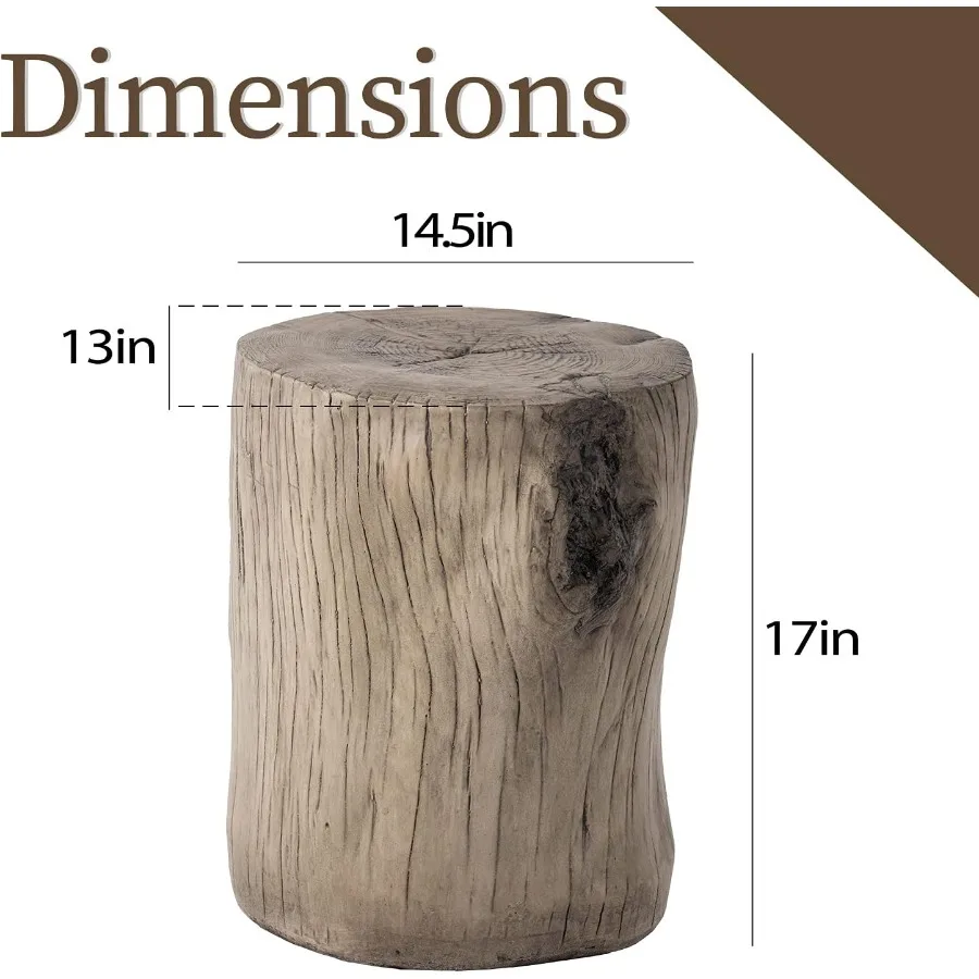 Tavolino da esterno grigio antico Sgabello in legno dipinto a mano in finto legno per ponte o giardino Versatile supporto ottomano o per piante con