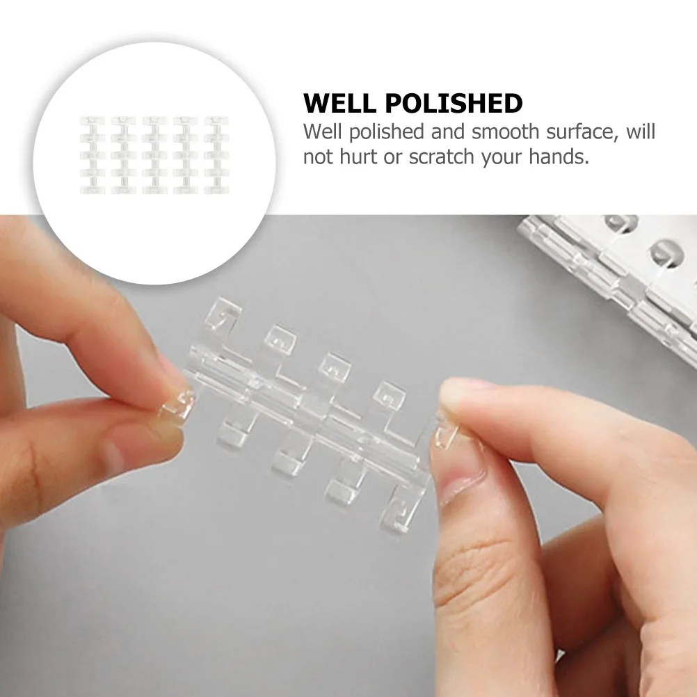 

10pcs Creative Premium File Binder Segmented Clip Smooth Surface Stationery Supplies Home Office School Use Five-Hole