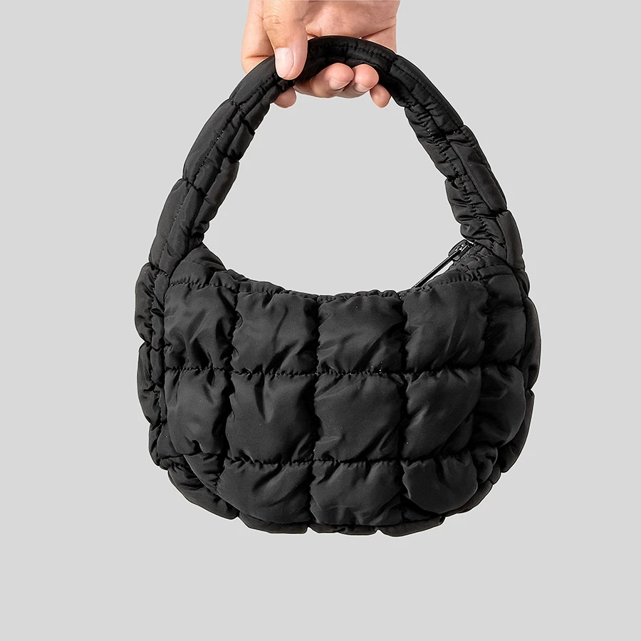 

Quilted Puffer Tote Bag for Women Lightweight Puffy Bubble Designer Ladies Handbag Padded Soft Shoulder Mobile Phone Bag