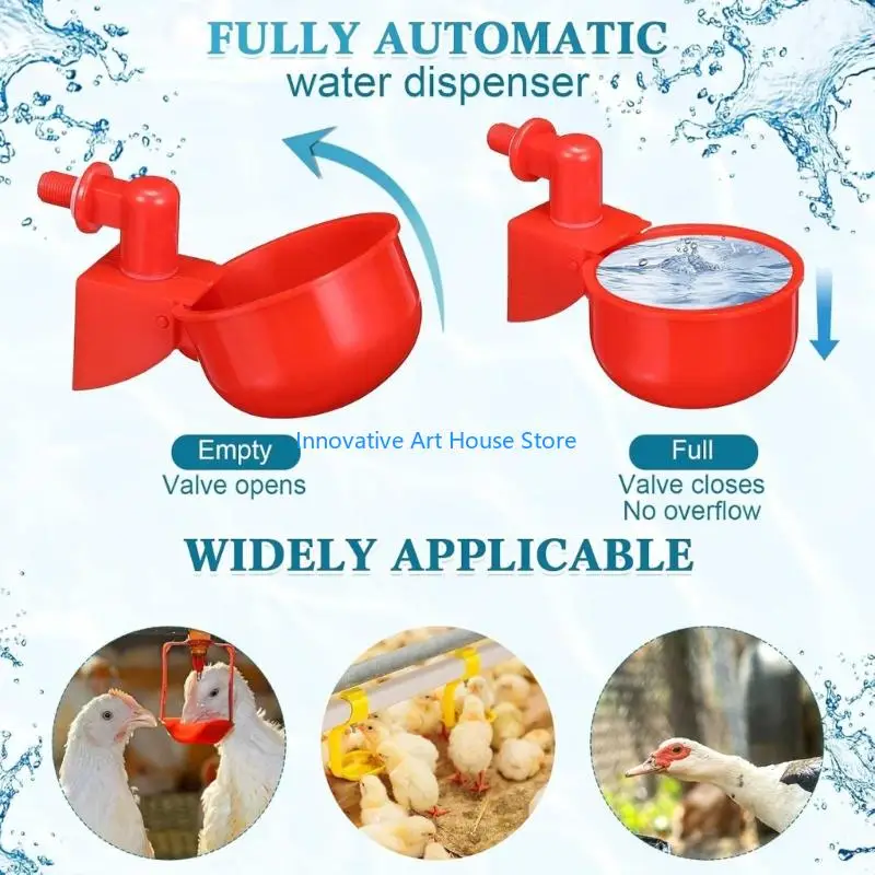 E1PC Full Chicken Watering System With 16 Cups Stable Construction And Easy Assembly For Poultry