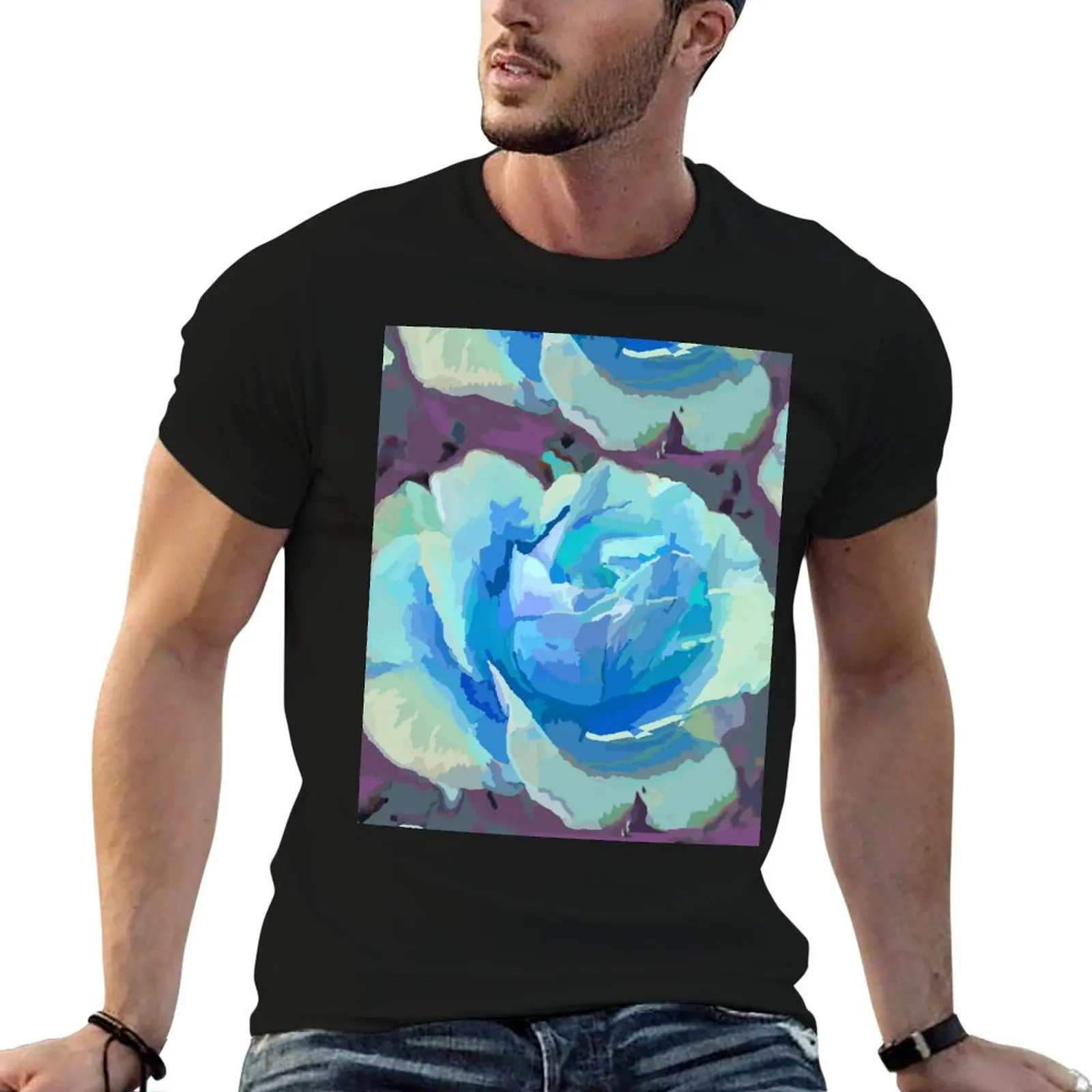 Blue Rose T-Shirt customizeds anime figures anime tshirt tshirts for men