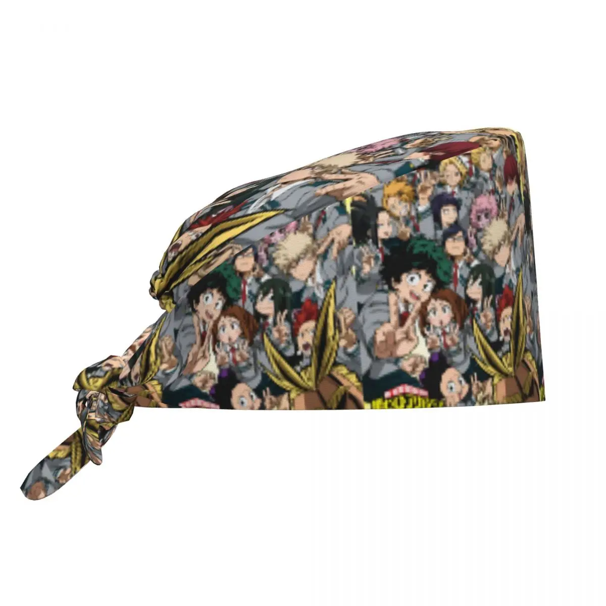 Personalisierte My Hero Academia Reinigungs- und Arbeitsmütze im Deku-Anime-Grafikstil – OP-Haube, Pflegekappe, Krankenschwester-Mütze