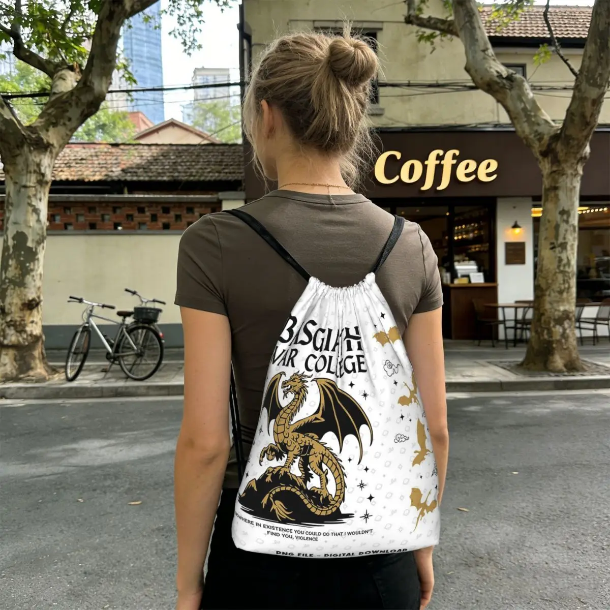 Fourth Wing Basgiath War College Backpacks Casual Drawstring Bags Shoes Bag Book Bags for Travel School