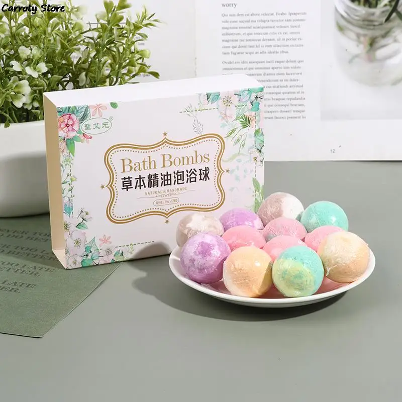 12pcs/set Natural Mini Handmade Bathing Foot Spa Rich Essential Oils Bath Ball Oils Moisturizing Dry Skin Relaxing Scent