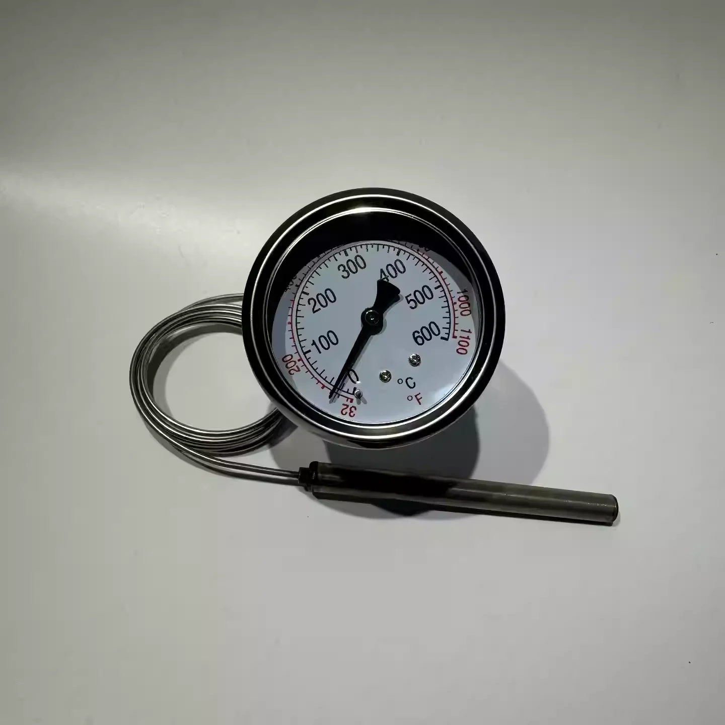 

Термометр для печи для пиццы на 500 градусов, из нержавеющей стали 304, с дисплеем температуры, металлической пластиной и капиллярным датчиком, высокая термостойкость