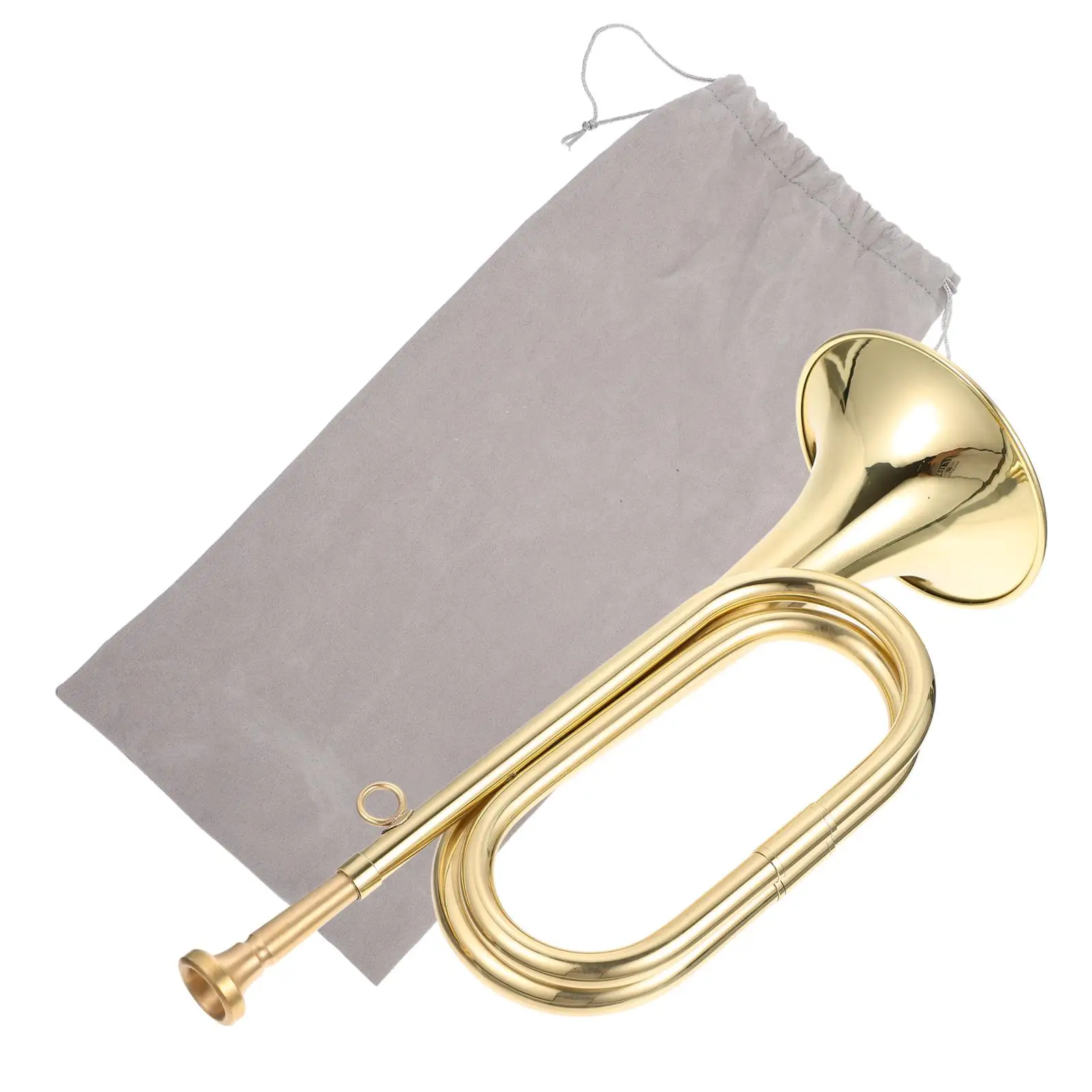 

Bugle Trumpet Small Size Gold Plated Brass Instrument Durable Sound School Band Orchestra-Trumpet Musical