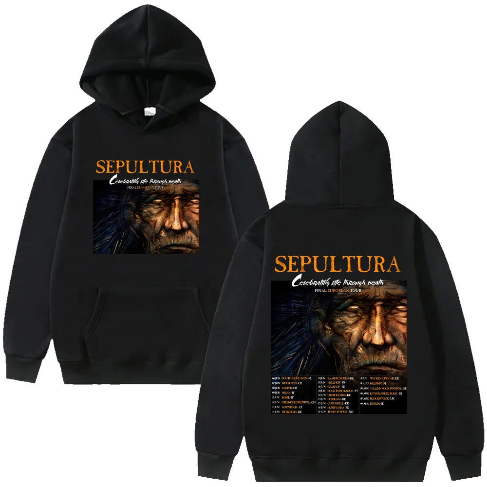 

Sepultura Final European Tour Hoodie Metal Groove Metal Tees Unisex Sweatshirt Long Sleeve Oversized Fashion Pullover Streetwear
