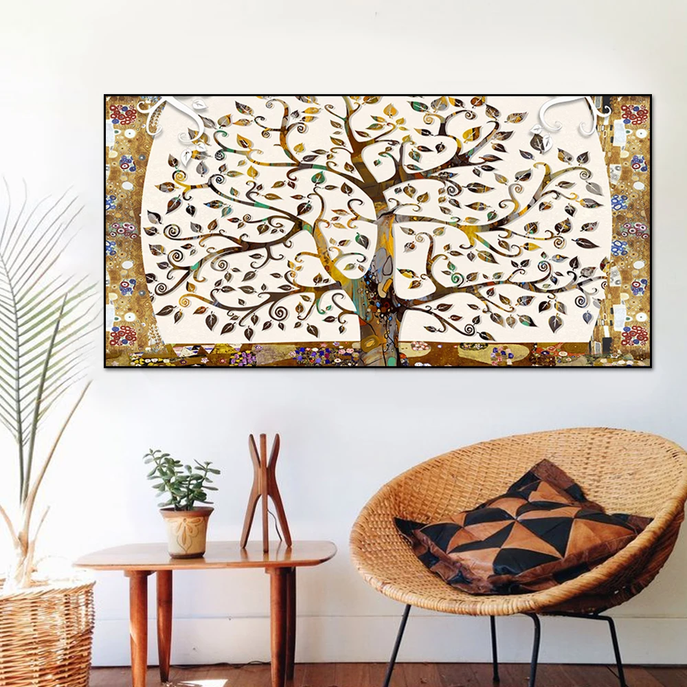 Modern Tree of Life Gustav Klimt Landscape Wall Art Poster Prints Canvas Scandinavian Painting Picture For Living Decor
