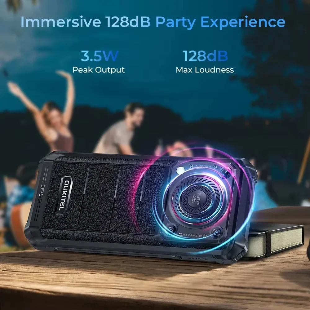 هاتف أوكيتل [WP36] المتين، ذاكرة 16 جيجابايت + 128 جيجابايت، بطارية 10600 مللي أمبير، كاميرا 13 ميجابكسل، شاشة 6.52 بوصة عالية الدقة بتقنية IPS، نظام أندرويد 13، تقنية NFC.