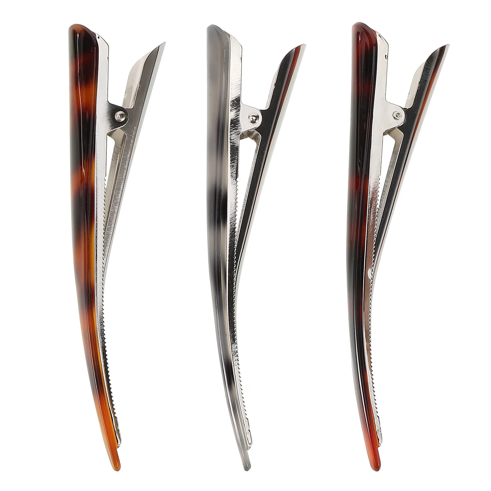 

3pcs Horn Hairpins Set Automatic Clasp Hairgrips for Styling Kids Duckbill Clips Hairdressing Tools Partition Clamp Perm Home