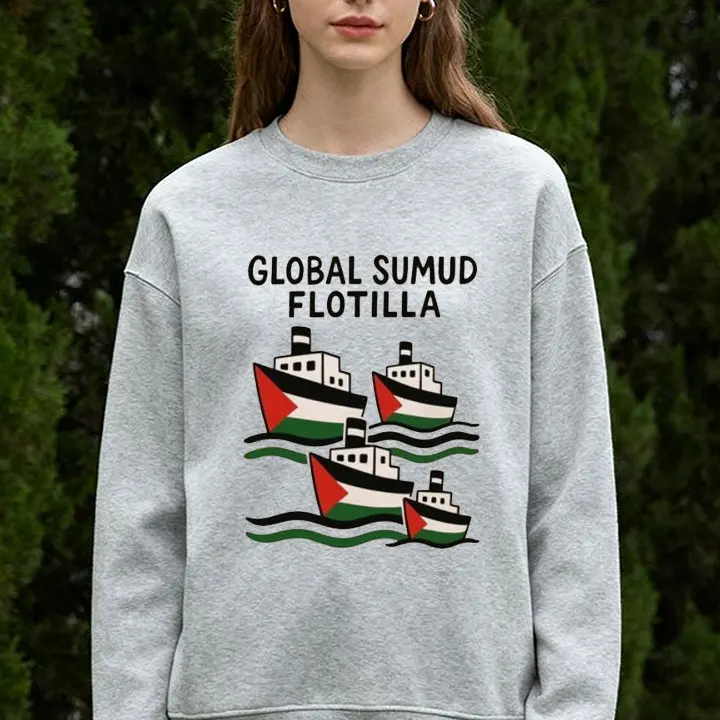 

Новые толстовки с поддержкой Global Sumud Flotilla, толстовки с капюшоном, женская уличная одежда, женская одежда Kawaii, толстовка с капюшоном в стиле аниме с длинным рукавом