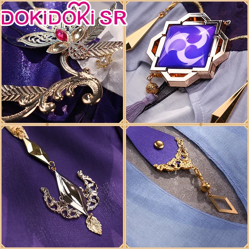 IN magazzino Keqing Cosplay Game Genshin Impact Cosplay DokiDoki-SR Genshin Impact Ke Qing Cosplay Women Cute Costume Christmas