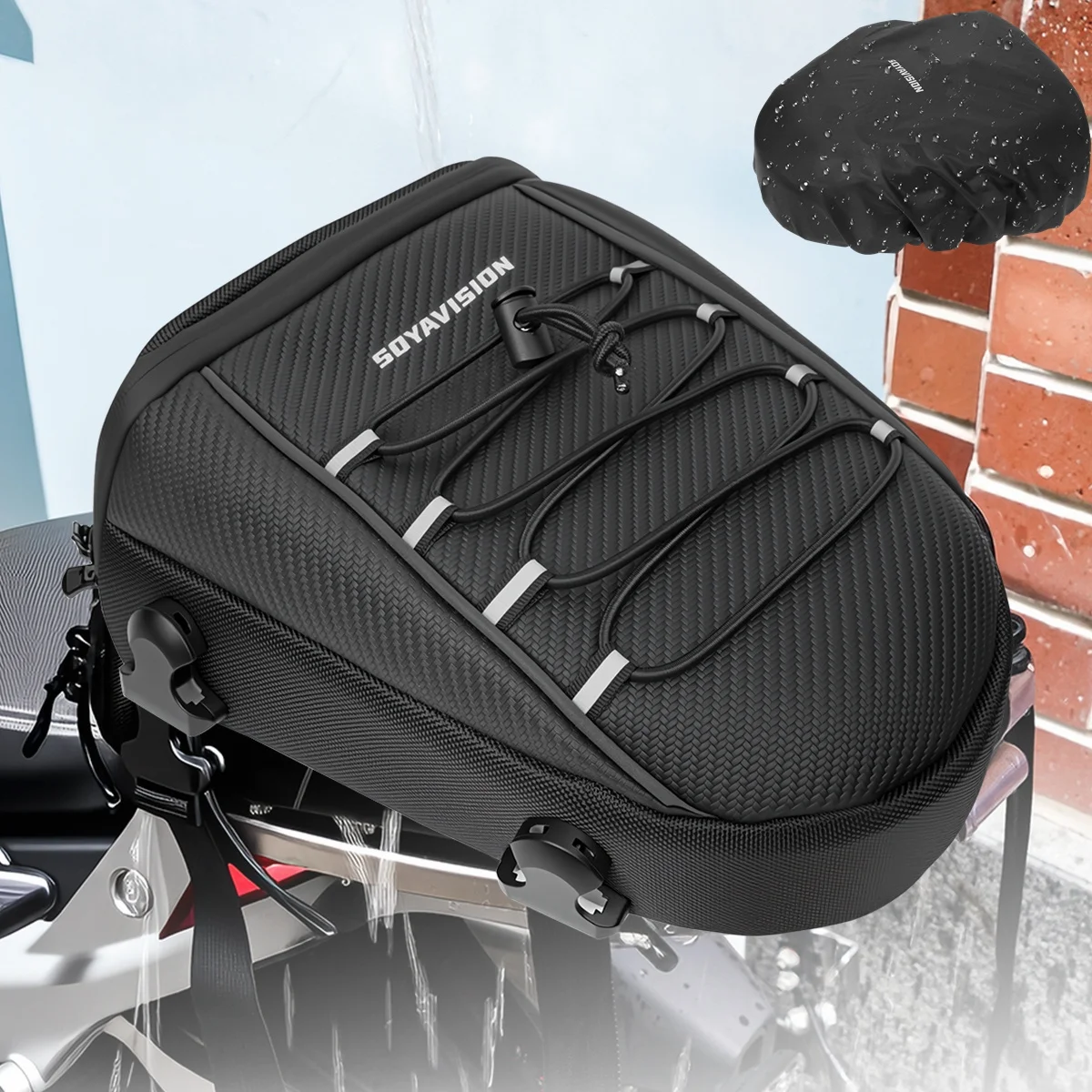 Waterproof Motorcycle Tail Bag Sport Luggage Saddle Rear Riding Bag Scooter Multifunction Crossbody Shoulder Side Back Seat Bag