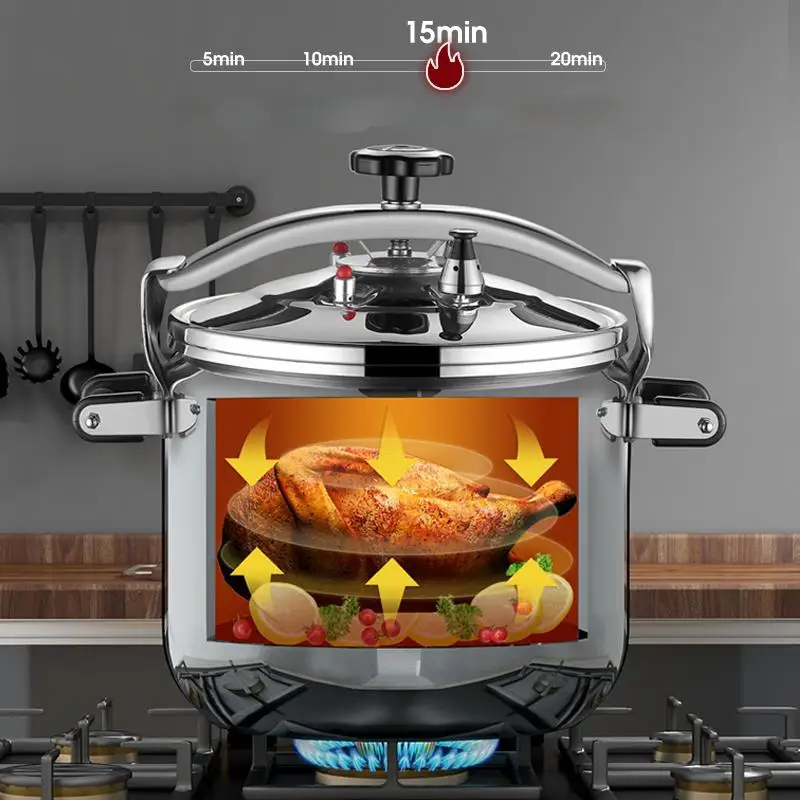 Korean Style Pressure Cooker - Explosion-Proof Stainless Steel Pot | For Induction/Gas Stoves, Restaurant & Home Use