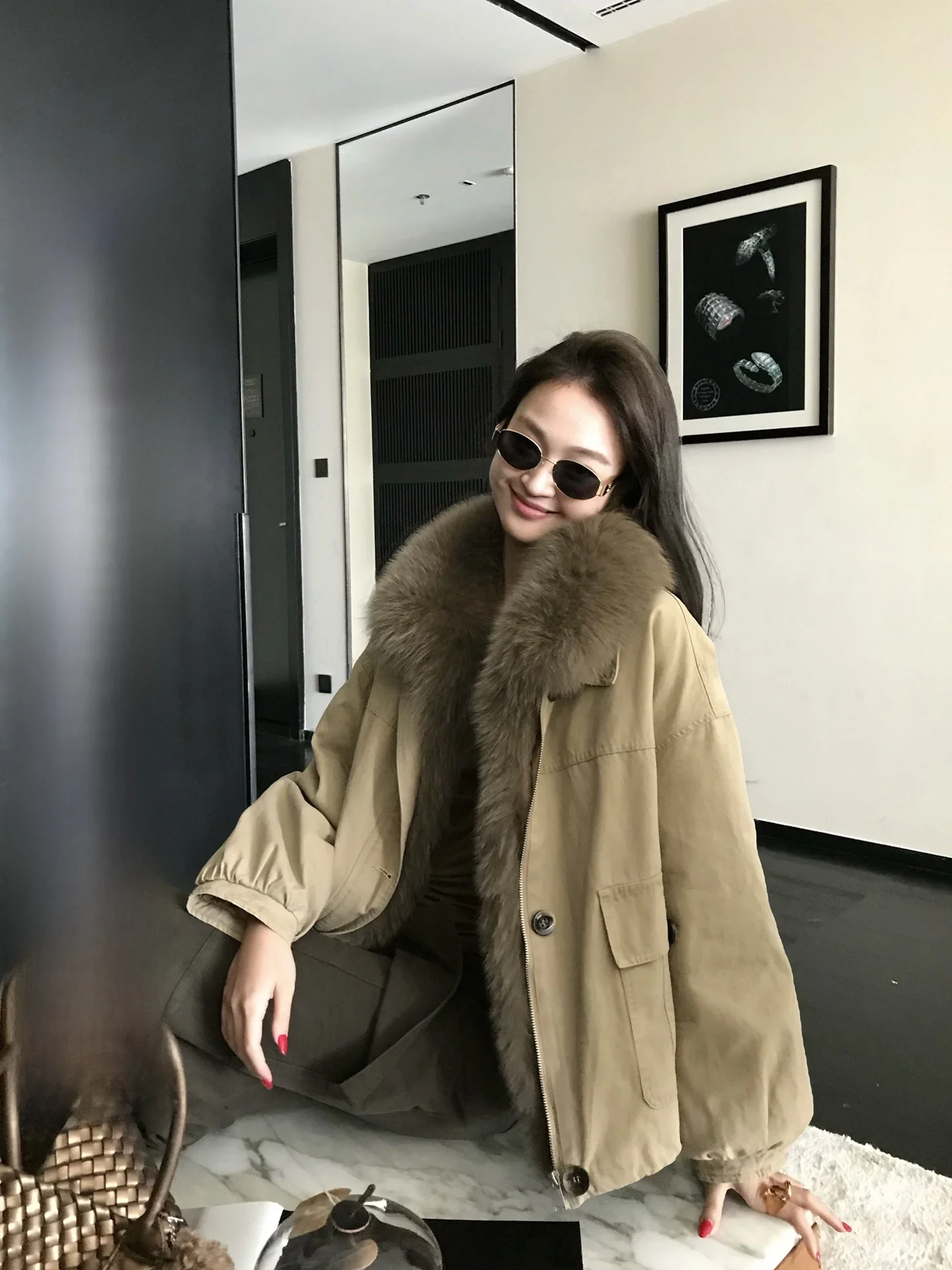 

Warmth Fur Trimmed down Parka Goose down Workwear Coat Youth Casual Sle Detachable Design Thiened Winter New Arrival