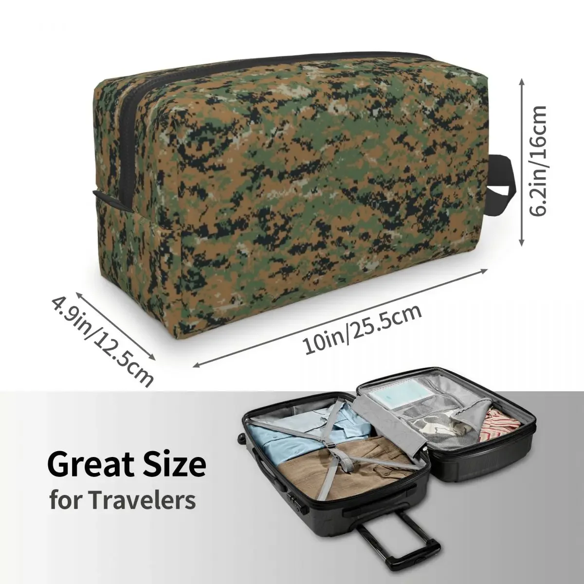 Marpat Military Army Camo Makeup Bag for Women Travel Cosmetic Organizer Fashion Woodland Camouflage Storage Toiletry Bags