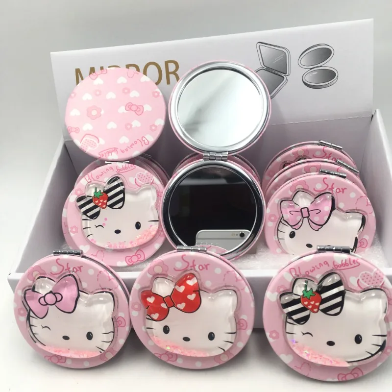 1 pcs Random color Kawaii hello kitty mirror Cute and Compact Butterfly Bowknot Makeup Mirror for Girls