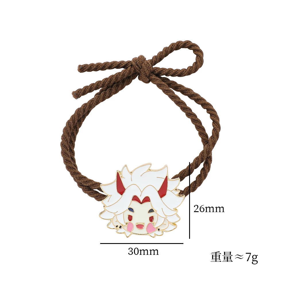 Game Genshin Impact Hair Rope Cartoon Figure Razor Arataki Itto Badge Elastic Hair Ties Ponytail Holder Hair Accessory for Girls