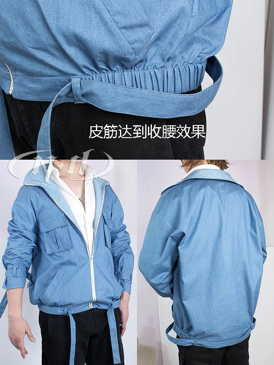 ND Home Yide New World Carnival Cos Clothing Coat Spring/Summer Denim Material Machine Washable for Daily Use