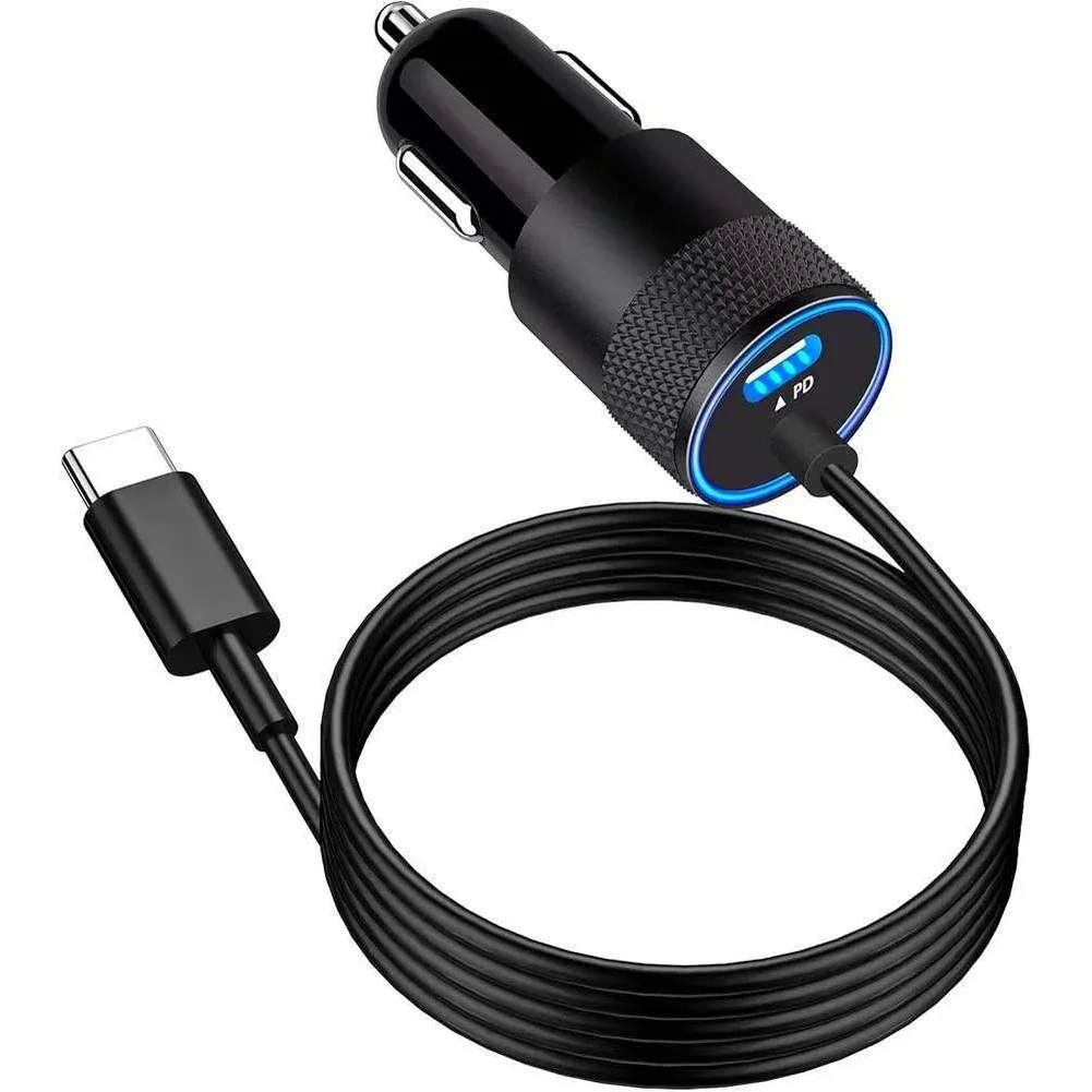 Black PD 30W Charger Car Charger With Safety Features 12-24V Voltage Advanced Safety Protection Aluminum Alloy Material