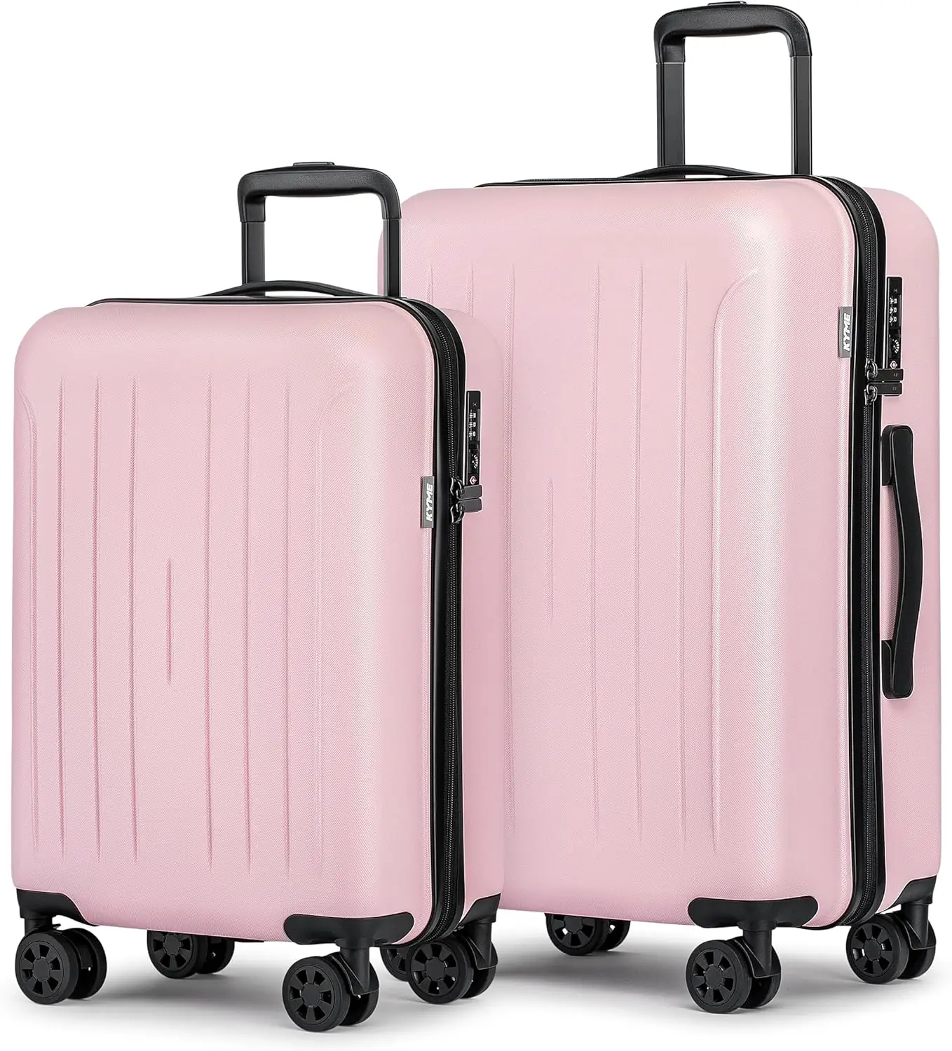 Pink 2-Piece Hardshell Luggage Set with Double Spinner Wheels & TSA Lock (20'/24')