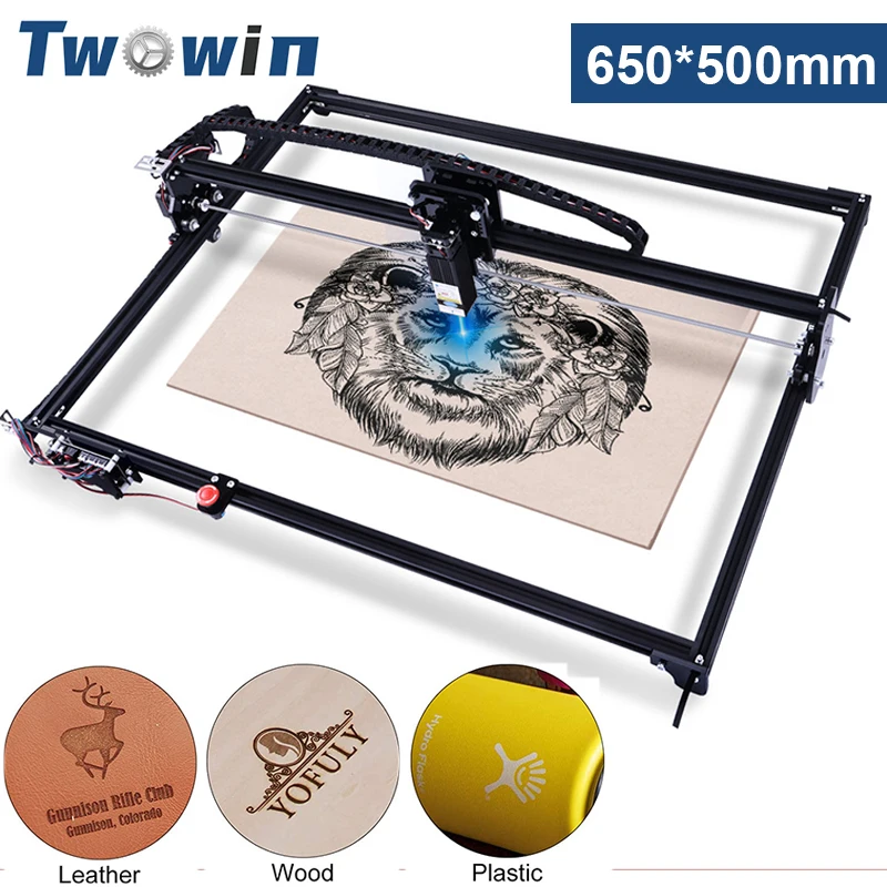 

TWOWIN Powerful Laser Engraver Machine Cutting Machine Working Area 65*50cm DIY CNC Logo Engraving Wood Router Laser Printer