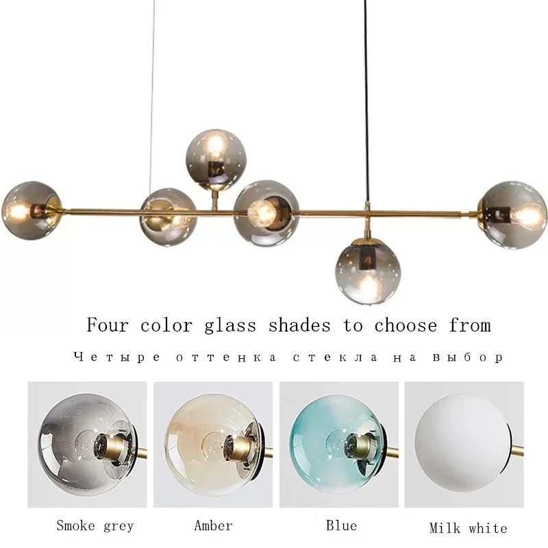 Nordic Art Glass Ball Ceiling Chandelier For Dining Table Kitchen Bedroom Bar Indoor Led Lighiting Decor Pendant Lamps Fixture
