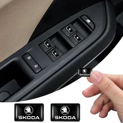 10Pcs Car interior accessories door and window lifting button stickers For Skoda Octavia Kodiaq Fabia Superb Karoq Yeti Rapid