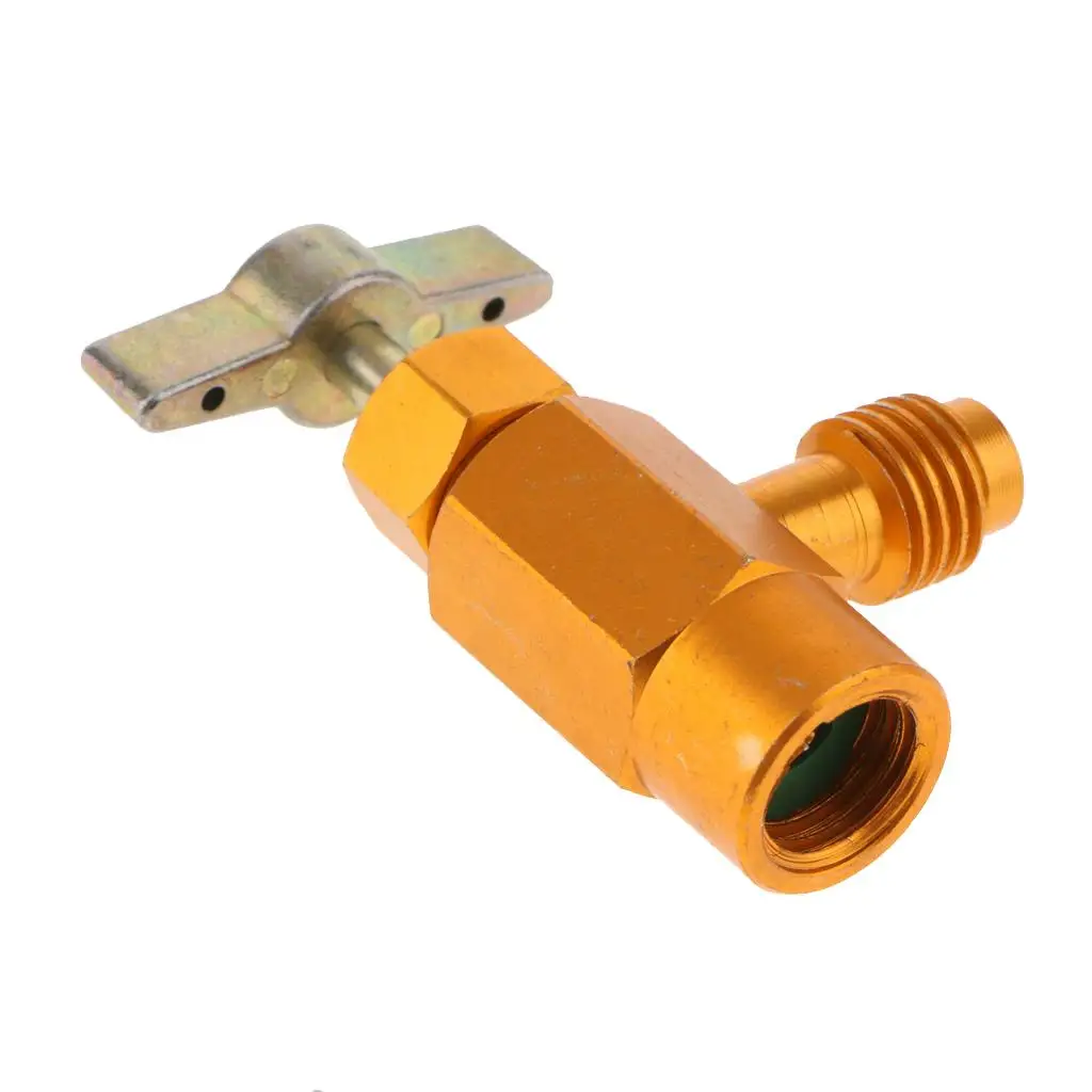 Brass CAN TAP Dispensing Valve Aluminum Alloy Threaded Bottle Opener for Car Air Conditioning Recharge