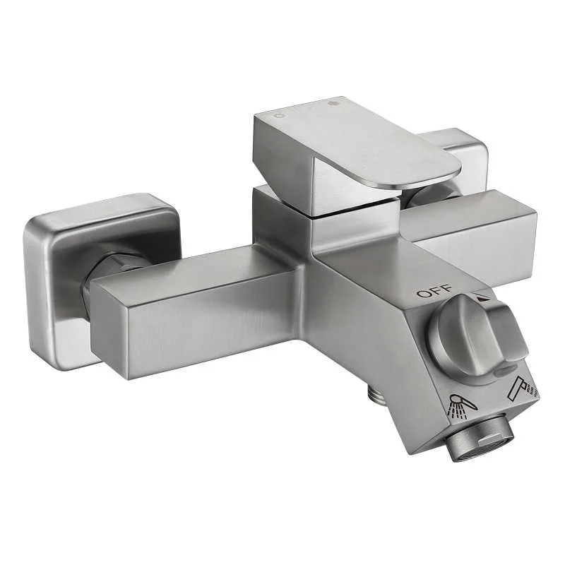 

Stainless Steel Bathtub Triple Faucet Wall Mounted Hot Cold Water Dual Spout Mixer Tap For Bathroom Splitter Bath Shower Basin