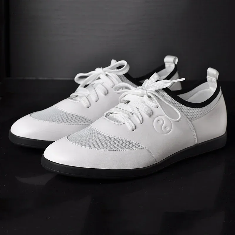 الصيف جلد طبيعي الكونغ فو تاي تشي أحذية فنون الدفاع عن النفس أحذية رياضية جلد البقر لينة جلد البقر تنفس الرجال النساء 2022