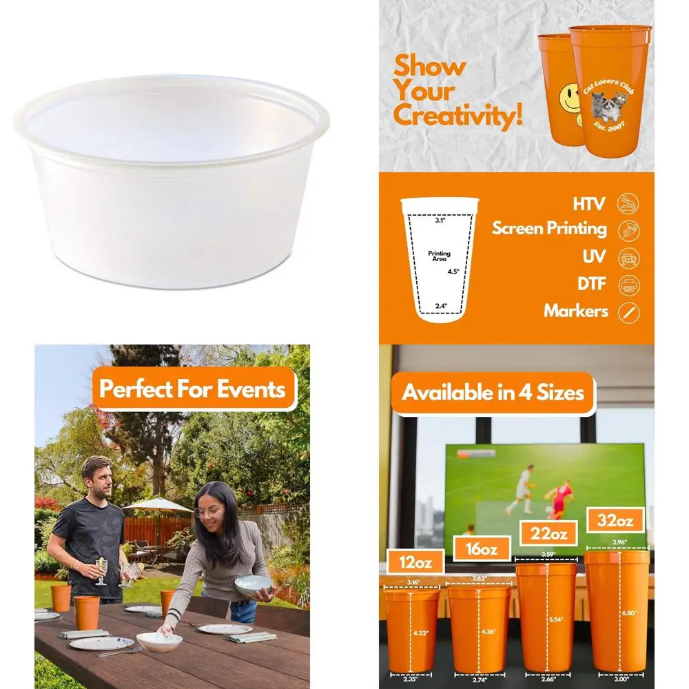 

Portion Cups 3.25 Oz Translucent Disposable Plastic Cups 125 Packed Per Sleeve, Bulk Case of 20 Sleeves