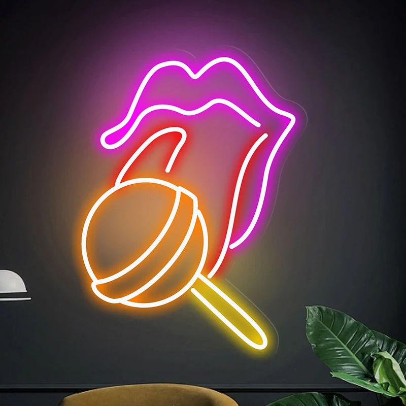 Sexy Lips Neon Sign Sexy Women Lips Led Neon Signs for Bedroom Living Room Wall Decor Custom Neon Light Gaming Room Decoration