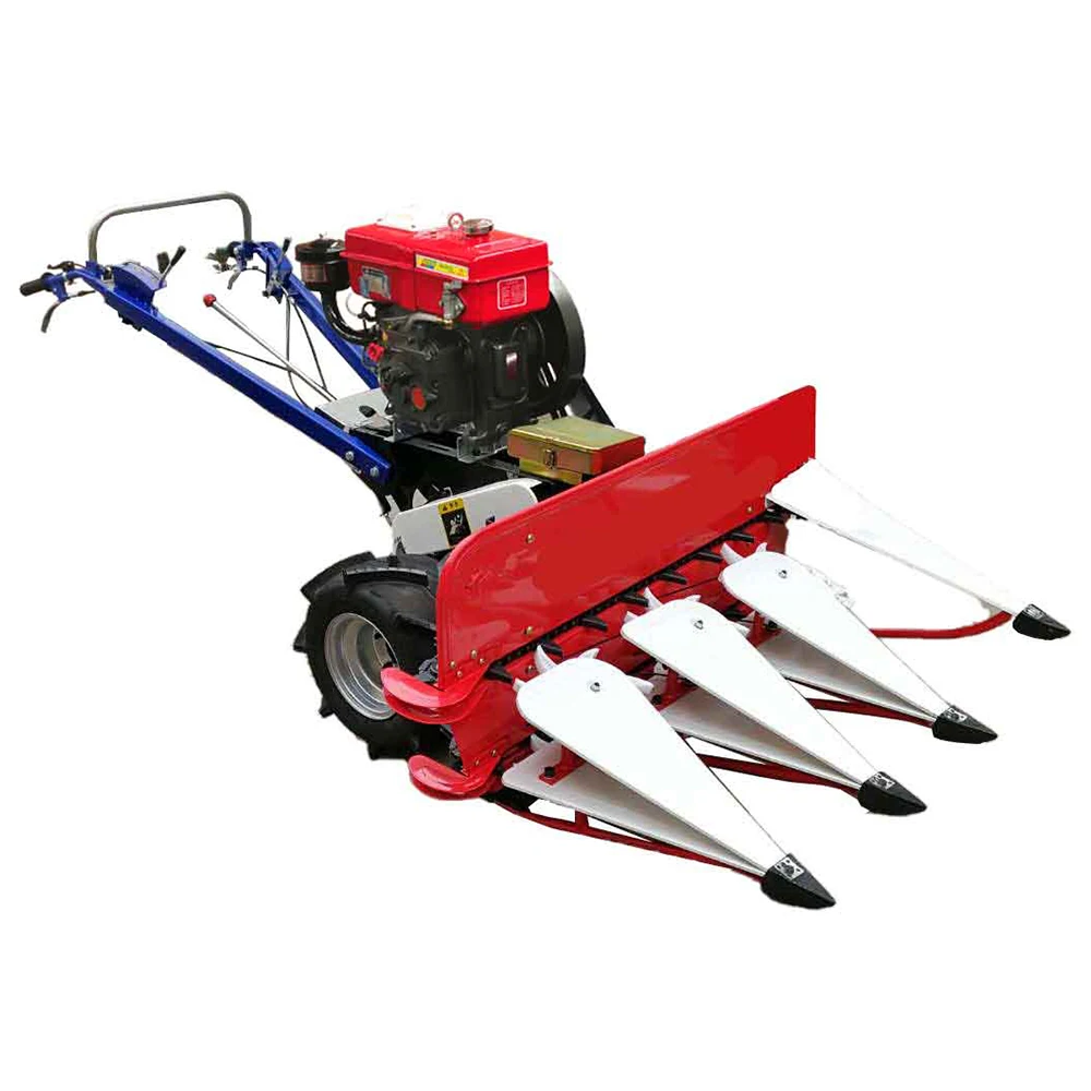 Rice Wheat Reaper Mini Reaper Walk Behind Harvester With 6.5HP Diesel Engine