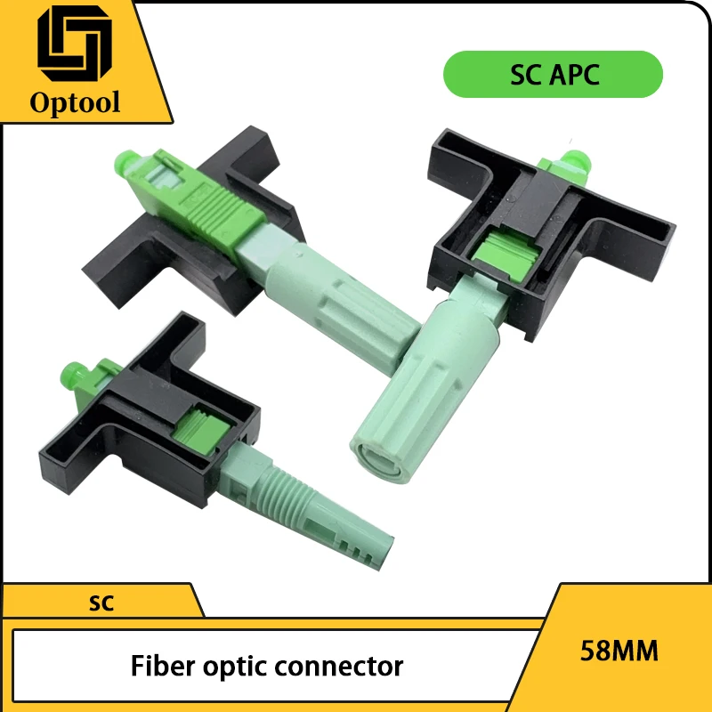 New APC 58mm Fiber Optic Connector SC FTTH Optical Fast Connector Single-Mode Fiber Quick Connector