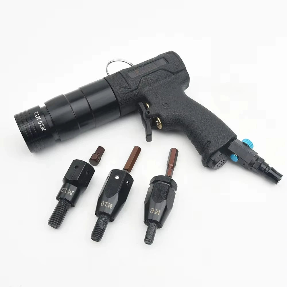 805 Self-Lock Pneumatic Rivet Nut Guns Air Riveters Tool Set for M8 M10 M12 Round Aluminum and Iron Nuts