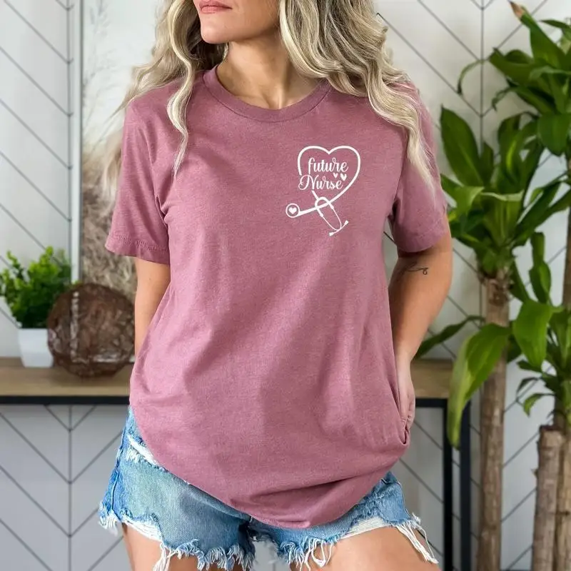 

Future Nurse Pocket T Shirt Nursing School Minimalist Student Life